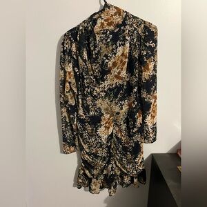 MINKPINK Navy Floral Long Sleeve Dress